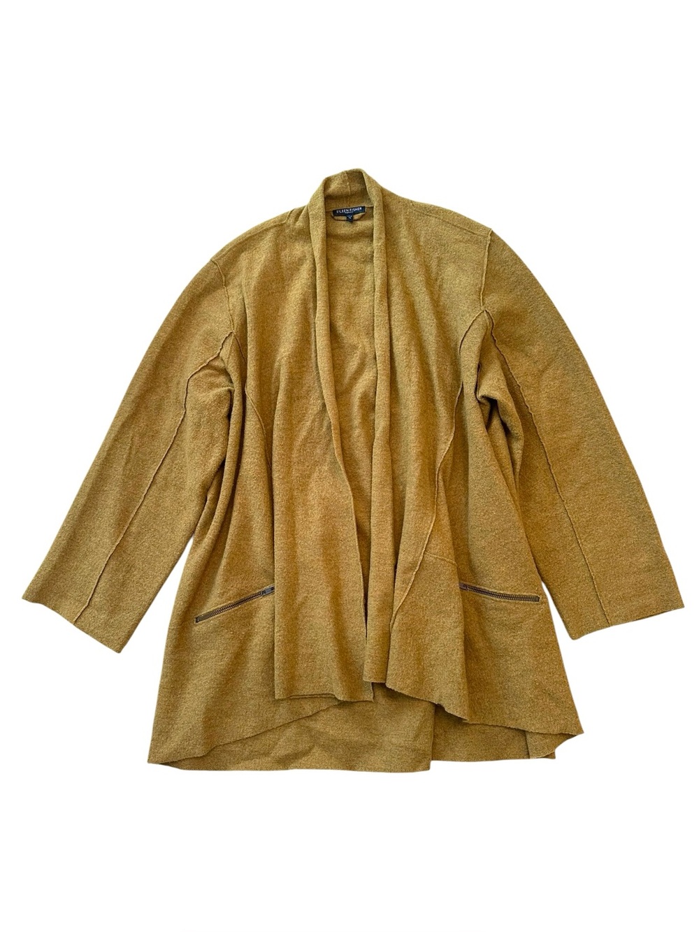 Eileen Fisher Boiled Wool Open Front Cardigan Moss Green size 1X